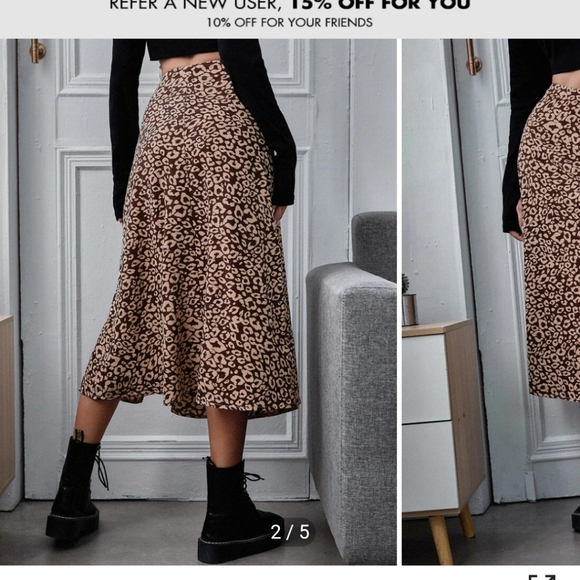 Shein leopard midi skirt - Picture 2 of 2